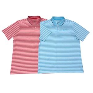 Nike Golf Polo Shirt Mens Size Large - Lot of 2 - Blue / Red Vapor Dri Fit